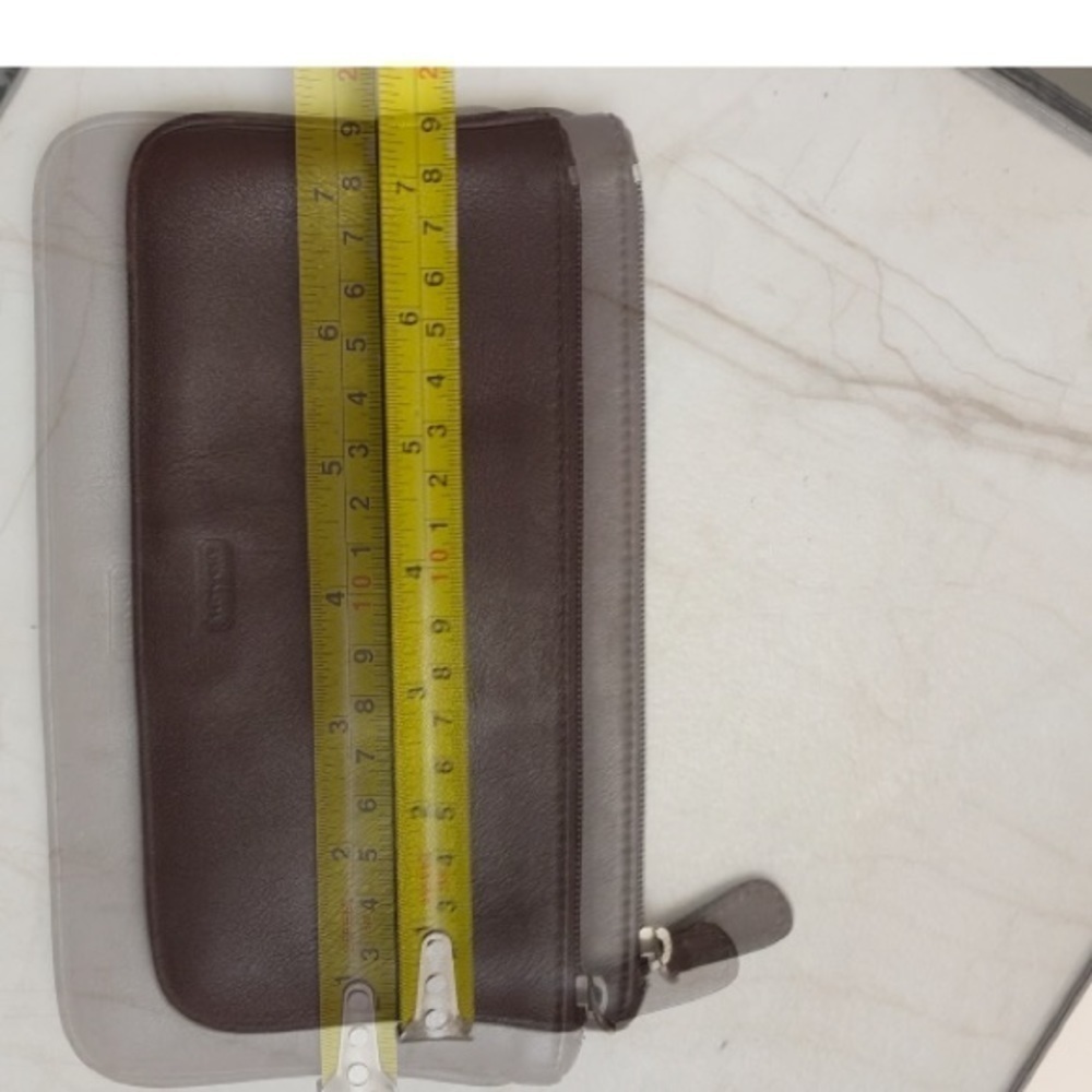 Coach vintage brown leather slim clutch bag - Picture 4 of 7